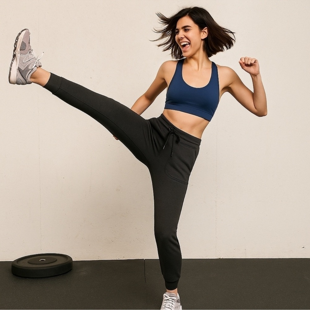 Reebok | Ambition Vector Leggings Heathered Black NWT Sz L